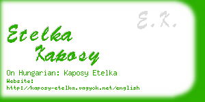 etelka kaposy business card